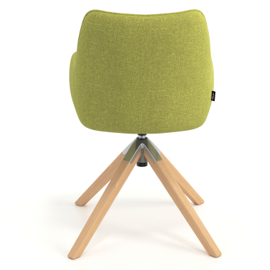 silla de reuniones verde giratoria madera tela brazos tapizados 6