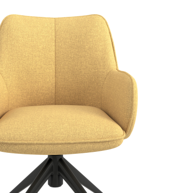 silla de reuniones negro amarillo giratoria con ruedas tela brazos tapizados 5