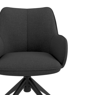 silla de reuniones negro antracita giratoria con ruedas tela brazos tapizados 5