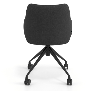 silla de reuniones negro antracita giratoria con ruedas tela brazos tapizados 6