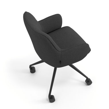 silla de reuniones negro antracita giratoria con ruedas tela brazos tapizados 7