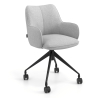 Silla de reuniones con ruedas Nora, base de aluminio
