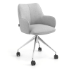Silla de reuniones con ruedas Nora, base de aluminio