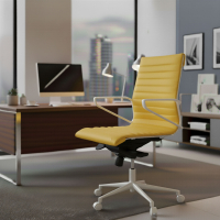 Sillón oficina Diseño Cagliari, estructura blanca, respaldo bajo, ecopiel