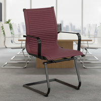 Sillón Confidente de Oficina Brenton, estructura negra, ecopiel