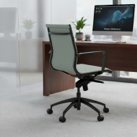 Sillón oficina diseño Brenton respaldo bajo, estructura negra, ecopiel