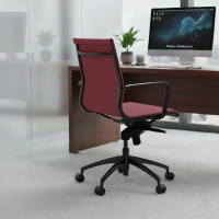 Sillón oficina diseño Brenton respaldo bajo, estructura negra, ecopiel