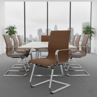 Sillón confidente de oficina Brenton, marco de acero, Patín