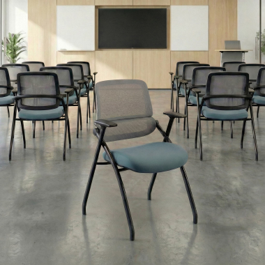 silla confidente azul silla malla brazos moviles 2