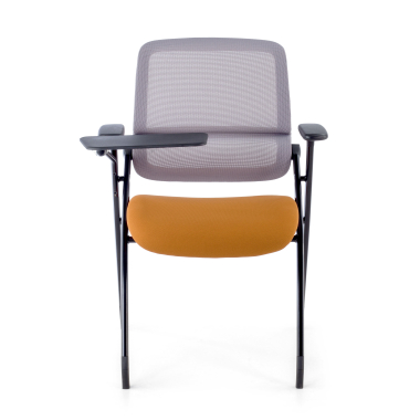 silla con pala naranja con pala de escritura malla brazos moviles 6