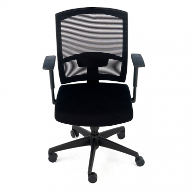 silla ergonomica negro estructura negra malla brazos regulables 1d soporte lumbar 4