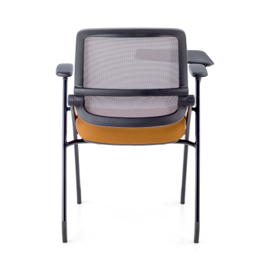 silla con pala naranja con pala de escritura malla brazos moviles 9
