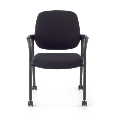 silla confidente negro con brazos tela brazos fijos 3