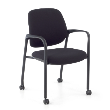 silla confidente negro con brazos tela brazos fijos 1