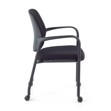 silla confidente negro con brazos tela brazos fijos 4