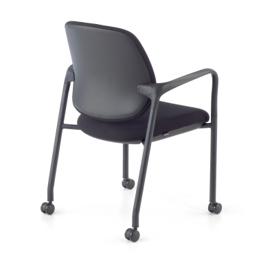 silla confidente negro con brazos tela brazos fijos 7