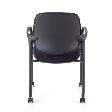 silla confidente negro con brazos tela brazos fijos 8