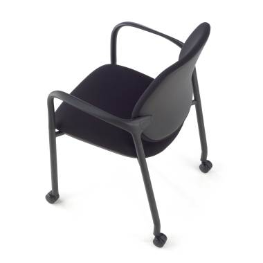 silla confidente negro con brazos tela brazos fijos 9