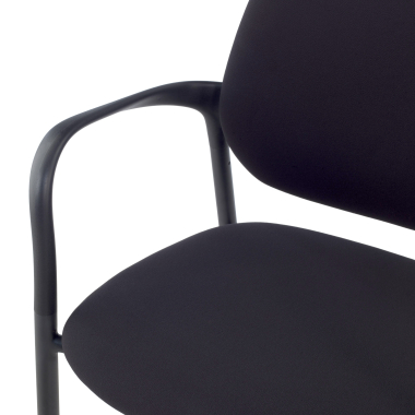 silla confidente negro con brazos tela brazos fijos 6