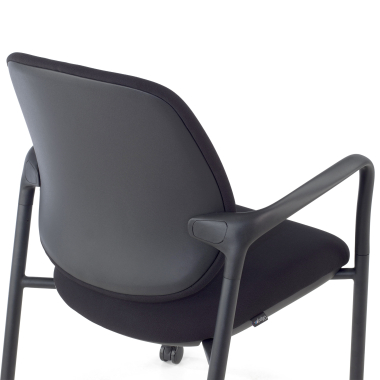silla confidente negro con brazos tela brazos fijos 5