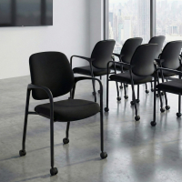 Silla de formación con brazos Viterbo, ruedas, acolchada
