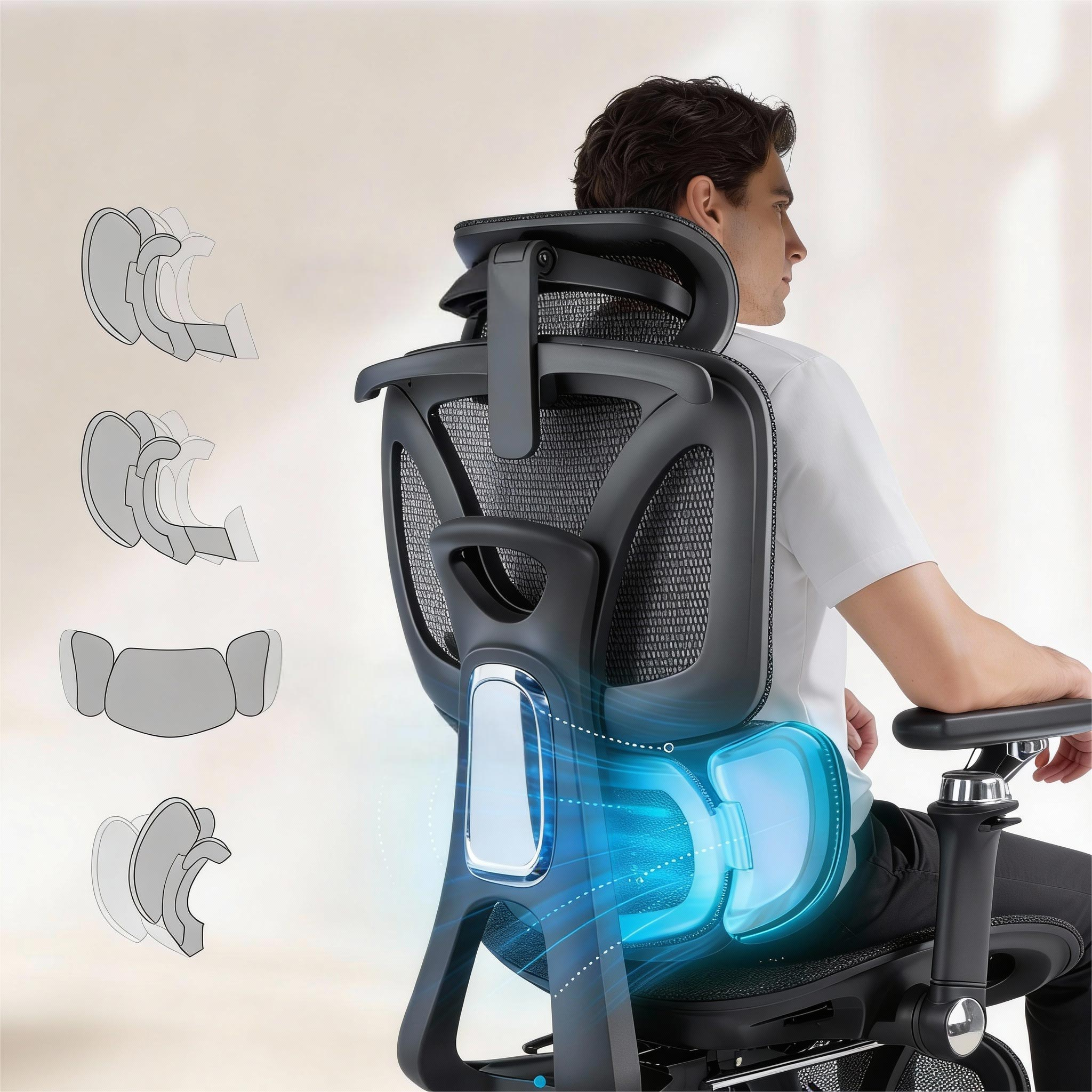Cadeira ergonômica Sense Ultra com apoio lombar três zona...