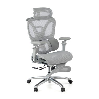 silla ergonomica gris sense ultra malla brazos regulables 4d soporte lumbar reposacabezas reposapies extensible 1