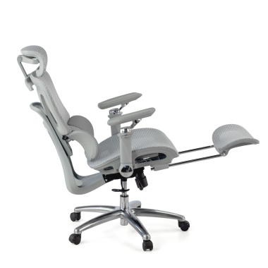 silla ergonomica gris sense ultra malla brazos regulables 4d soporte lumbar reposacabezas reposapies extensible 8