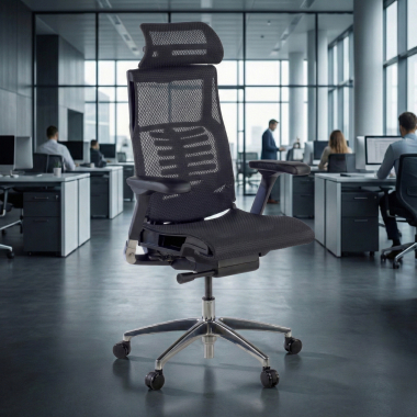 silla ergonomica negro estructura negra malla brazos regulables 5d soporte lumbar reposacabezas 2