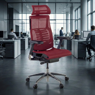 silla ergonomica rojo estructura negra malla brazos regulables 5d soporte lumbar reposacabezas 2