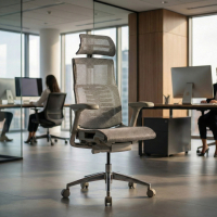 Silla Ergonómica Pofit2, modelo premium, estructura gris