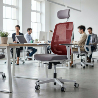 Silla de oficina profesional Kaito white con reposacabezas