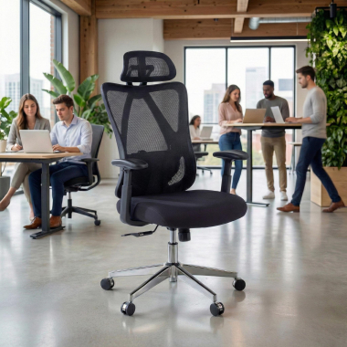 silla ergonomica negro matrix malla brazos moviles soporte lumbar reposacabezas 2