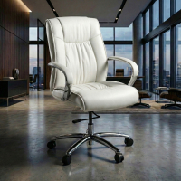 Sillón de oficina Atlanta, respaldo bajo, piel natural