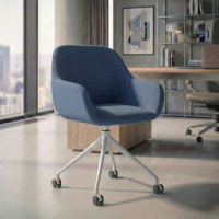 Silla de reuniones con ruedas Greta, base de aluminio
