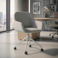 Silla de reuniones con ruedas Greta, base de aluminio
