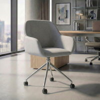 Silla de reuniones con ruedas Greta, base de aluminio