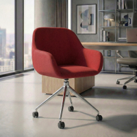 Silla de reuniones con ruedas Greta, base de aluminio