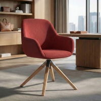 Silla de reuniones Greta, base de madera giratoria