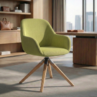 Silla de reuniones Greta, base de madera giratoria