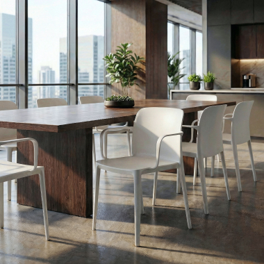 silla confidente blanco loop plastico brazos fijos 2