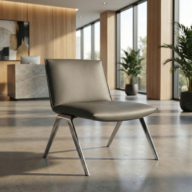 silla sala de espera gris paisley piel sintetica sin brazos 2