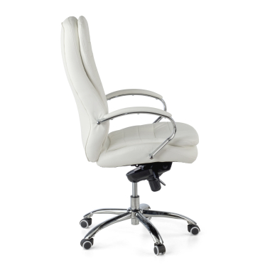 sillon de oficina blanco atenas piel sintetica brazos tapizados 4