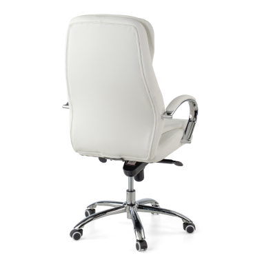 sillon de oficina blanco atenas piel sintetica brazos tapizados 9