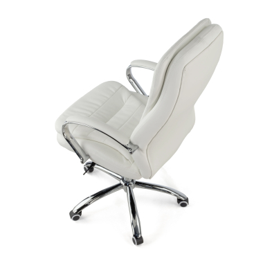 sillon de oficina blanco atenas piel sintetica brazos tapizados 8