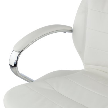 sillon de oficina blanco atenas piel sintetica brazos tapizados 5