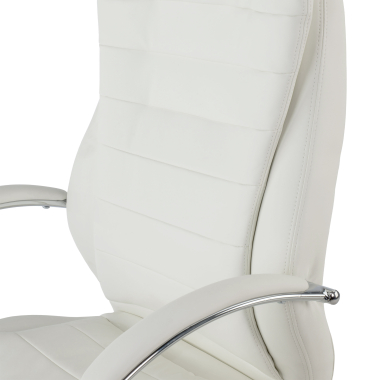 sillon de oficina blanco atenas piel sintetica brazos tapizados 6