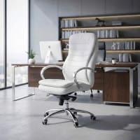Sillón de oficina Atenas, Fabricado en acero y piel