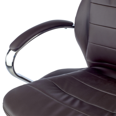 sillon de oficina marron atenas piel sintetica brazos tapizados 5