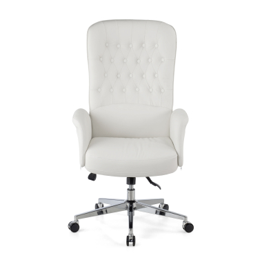 sillon de oficina blanco ankara piel sintetica brazos tapizados 6